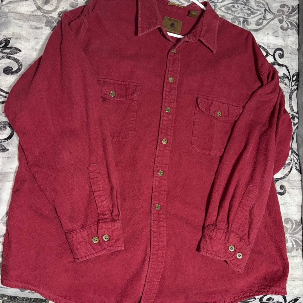 Vintage ‘90s St. John's Bay Red Chamois Cloth Button Down Shirt